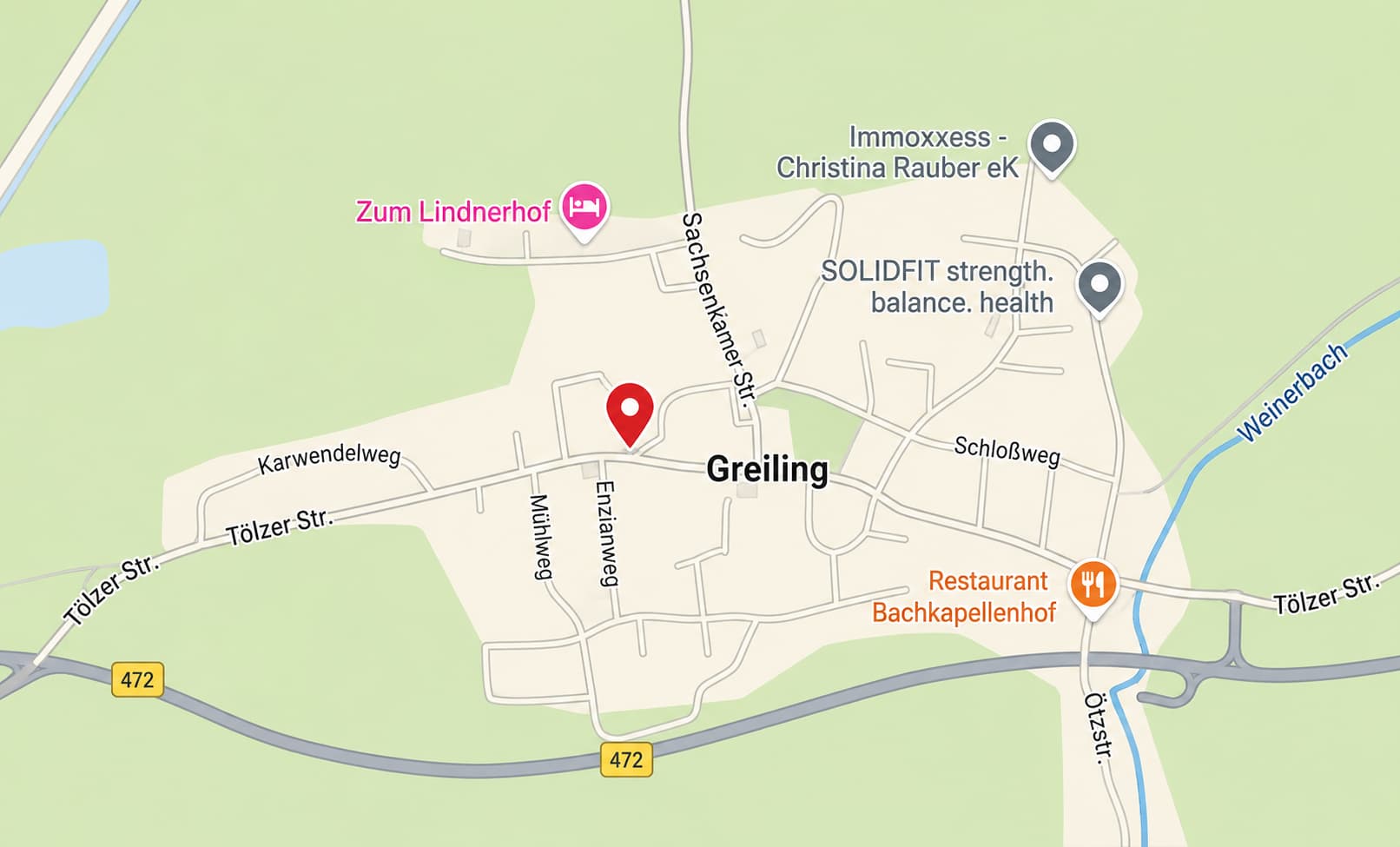 Statische Karte zur Lage von Chaiyo Thai Massage in Greiling